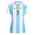 Camiseta Argentina Rodrigo De Paul #7 Primera Equipación para mujer Copa America 2024 manga corta